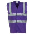 Purple - Front - Yoko Mens Band & Brace Hi-Vis Vest