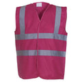 Raspberry - Front - Yoko Mens Band & Brace Hi-Vis Vest