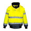 Yellow-Navy - Front - Portwest Unisex Adult 3 in 1 Hi-Vis Bomber Jacket
