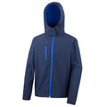 Navy-Royal Blue - Front - Result Core Mens Hooded Soft Shell Jacket
