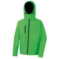 Vivid Green-Black - Front - Result Core Mens Hooded Soft Shell Jacket