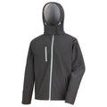 Black-Seal Grey - Front - Result Core Mens Hooded Soft Shell Jacket