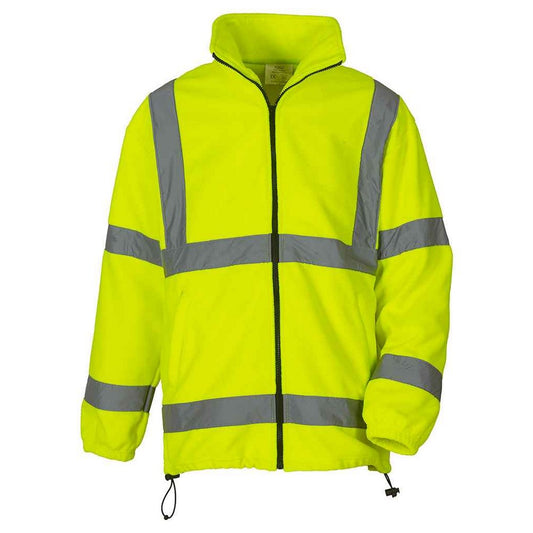 Yellow - Front - Yoko Unisex Adult Heavyweight Hi-Vis Fleece Jacket