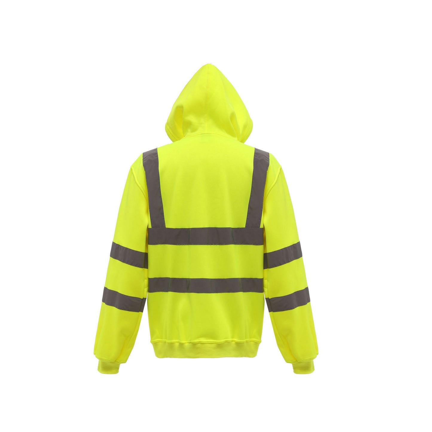 Yellow - Back - Yoko Unisex Adult Hi-Vis Full Zip Hoodie