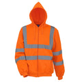 Orange - Front - Yoko Unisex Adult Hi-Vis Safety Full Zip Hoodie