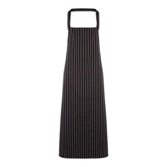 Black-Grey - Front - Premier Striped Woven Full Apron