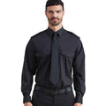 Black - Side - Premier Mens Long-Sleeved Pilot Shirt