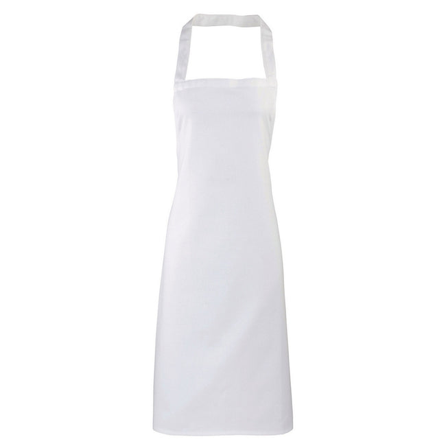 White - Front - Premier Unisex Adult Cotton Bibbed Apron