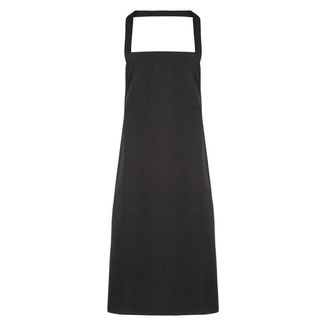 Black - Front - Premier Unisex Adult Cotton Bibbed Apron