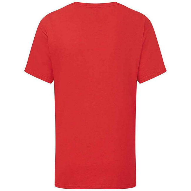 Red - Back - Fruit of the Loom Childrens-Kids Iconic 195 Premium T-Shirt