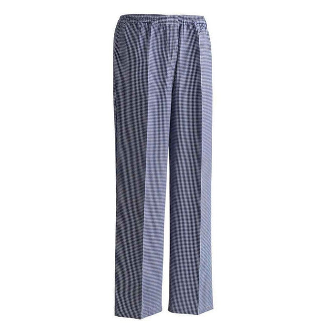 Navy-White - Back - Premier Unisex Adult Checked Chef Trousers