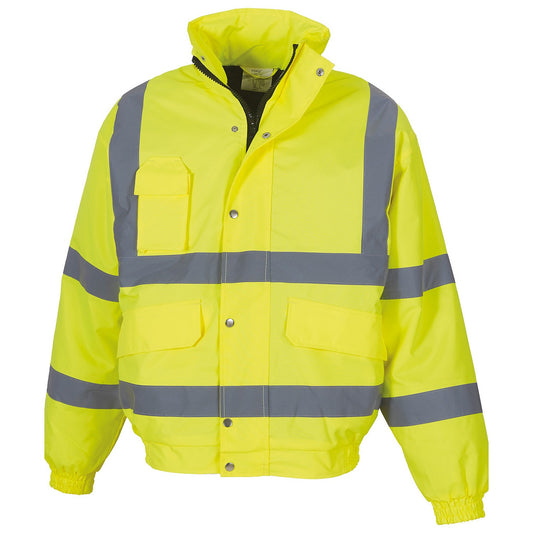 Yellow - Front - Yoko Unisex Adult Classic Hi-Vis Bomber Jacket