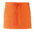Orange - Front - Premier Colours 3 Pocket Short Apron