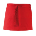 Red - Front - Premier Colours 3 Pocket Short Apron