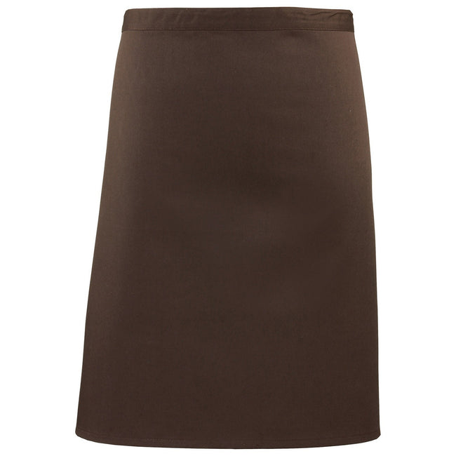 Brown - Front - Premier Colours Mid Length Apron