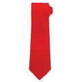 Red - Front - Premier Plain Polyester Tie