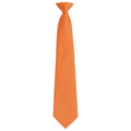 Orange - Front - Premier Unisex Adult Colours Fashion Plain Clip-On Tie