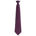 Purple - Front - Premier Unisex Adult Colours Fashion Plain Clip-On Tie