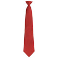 Red - Front - Premier Unisex Adult Colours Fashion Plain Clip-On Tie