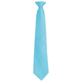 Turquoise - Front - Premier Unisex Adult Colours Fashion Plain Clip-On Tie