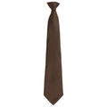 Brown - Front - Premier Unisex Adult Colours Fashion Plain Clip-On Tie