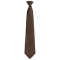 Brown - Front - Premier Unisex Adult Colours Fashion Plain Clip-On Tie