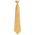 Gold - Front - Premier Unisex Adult Colours Fashion Plain Clip-On Tie