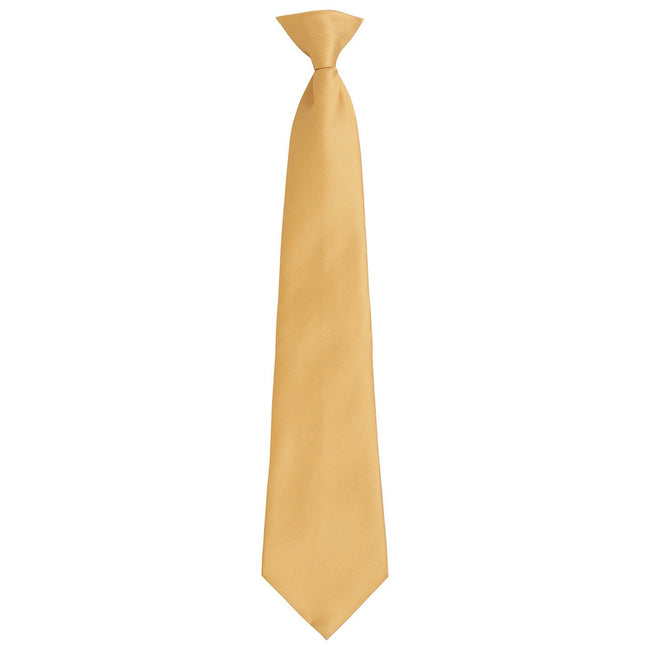 Gold - Front - Premier Unisex Adult Colours Fashion Plain Clip-On Tie