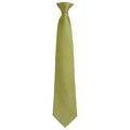 Grass Green - Front - Premier Unisex Adult Colours Fashion Plain Clip-On Tie