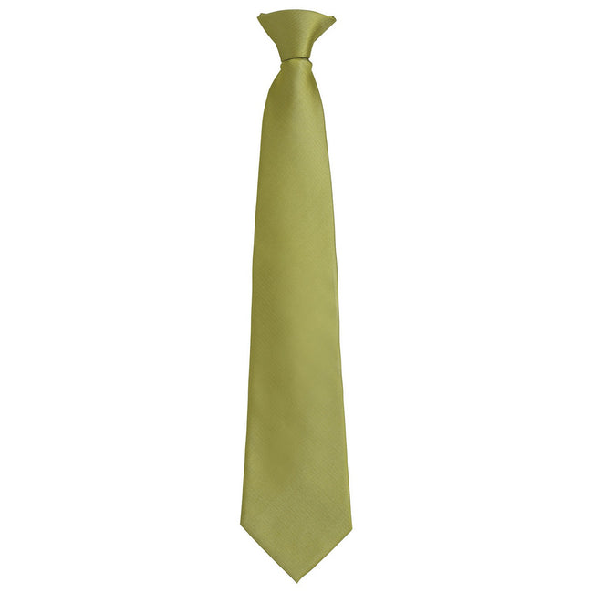 Grass Green - Front - Premier Unisex Adult Colours Fashion Plain Clip-On Tie
