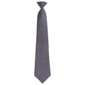 Grey - Front - Premier Unisex Adult Colours Fashion Plain Clip-On Tie