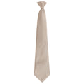 Khaki - Front - Premier Unisex Adult Colours Fashion Plain Clip-On Tie