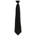 Black - Front - Premier Unisex Adult Colours Fashion Plain Clip-On Tie