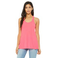 Neon Pink - Front - Bella + Canvas Womens-Ladies Racerback Flowy Tank Top