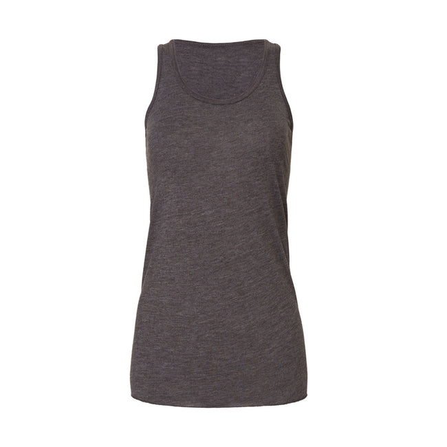 Dark Grey Heather - Front - Bella + Canvas Womens-Ladies Racerback Flowy Tank Top