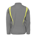 Grey-Lime-White - Back - Spiro Unisex Adult Trial Zip Neck Training Top