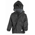 Black-Grey - Front - Result Childrens-Kids StormDri 4000 Reversible Jacket