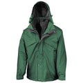 Bottle Green-Black - Front - Result Mens Fleece Lined 3 in 1 Waterproof Jacket