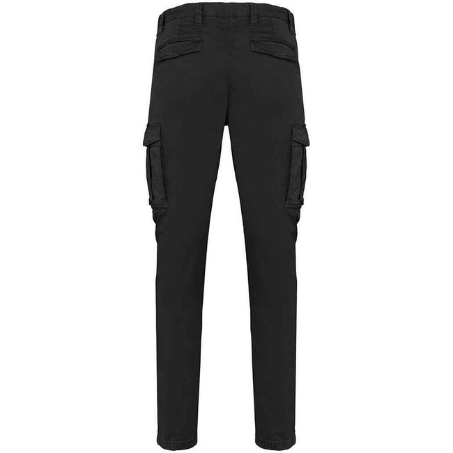 Washed Black - Back - Native Spirit Mens Washed Cargo Trousers