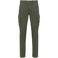 Washed Organic Khaki - Front - Native Spirit Mens Washed Cargo Trousers