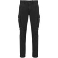Washed Black - Front - Native Spirit Mens Washed Cargo Trousers