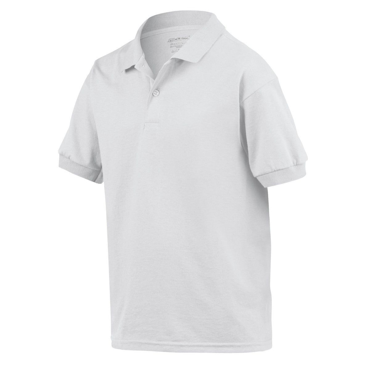 White - Side - Gildan Childrens-Kids Dryblend Jersey Polo Shirt