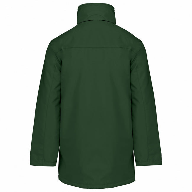 Forest-Black - Back - Kariban Unisex Adult Quilted Parka
