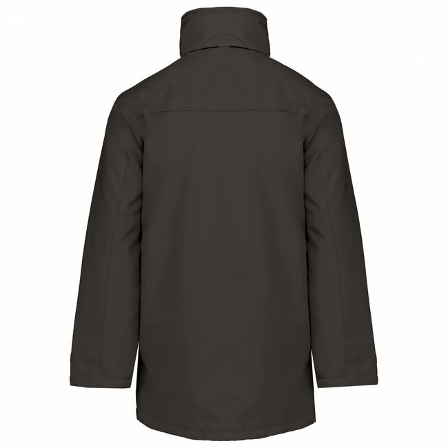 Dark Grey-Black - Back - Kariban Unisex Adult Quilted Parka