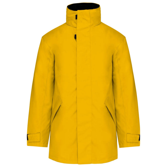 Yellow-Dark Grey - Front - Kariban Unisex Adult Quilted Parka