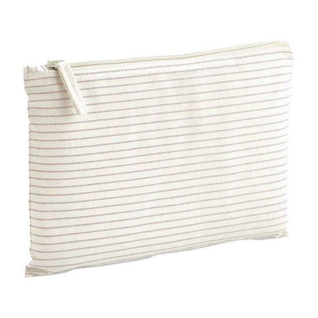 Red - Back - Westford Mill Striped Organic Cotton Pouch