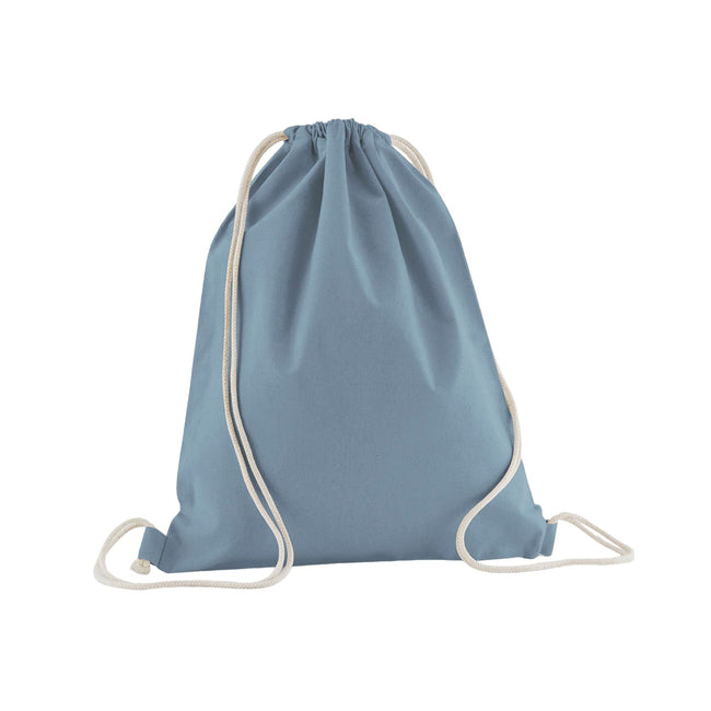 Dusty Blue - Front - Westford Mill Organic Cotton Drawstring Bag
