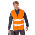 Orange - Side - SAFE-GUARD by Result Unisex Adult Motorist Hi-Vis Vest