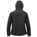 Black - Back - Result Genuine Recycled Womens-Ladies Hooded 3 Layer Printable Soft Shell Jacket