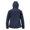 Navy - Back - Result Genuine Recycled Womens-Ladies Hooded 3 Layer Printable Soft Shell Jacket